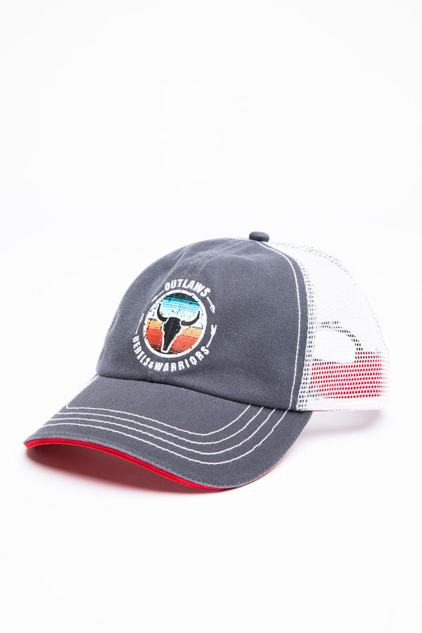 Outlaws And Rebels Mesh-Back Baseball Hat - Grey