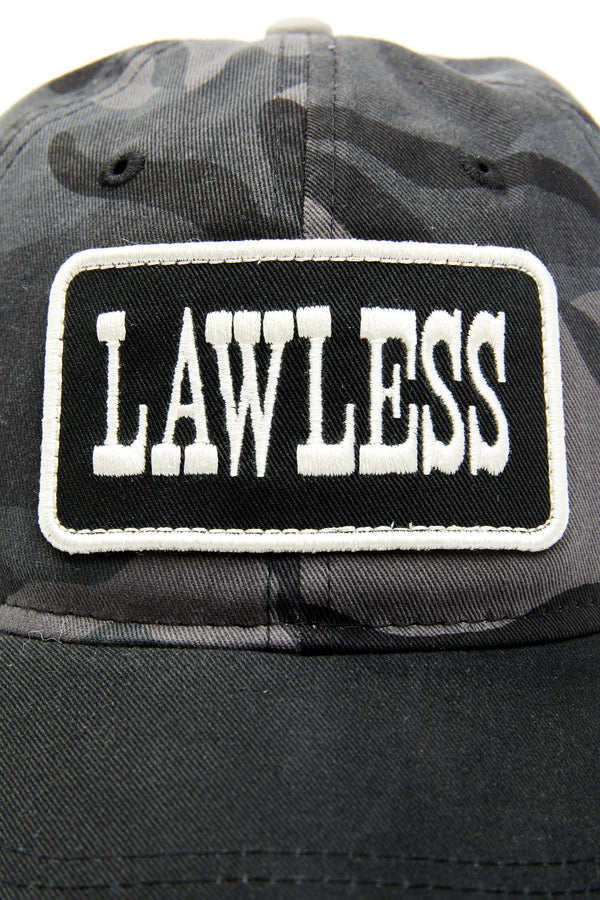 Lawless Patch Camo Print Baseball Hat - Grey