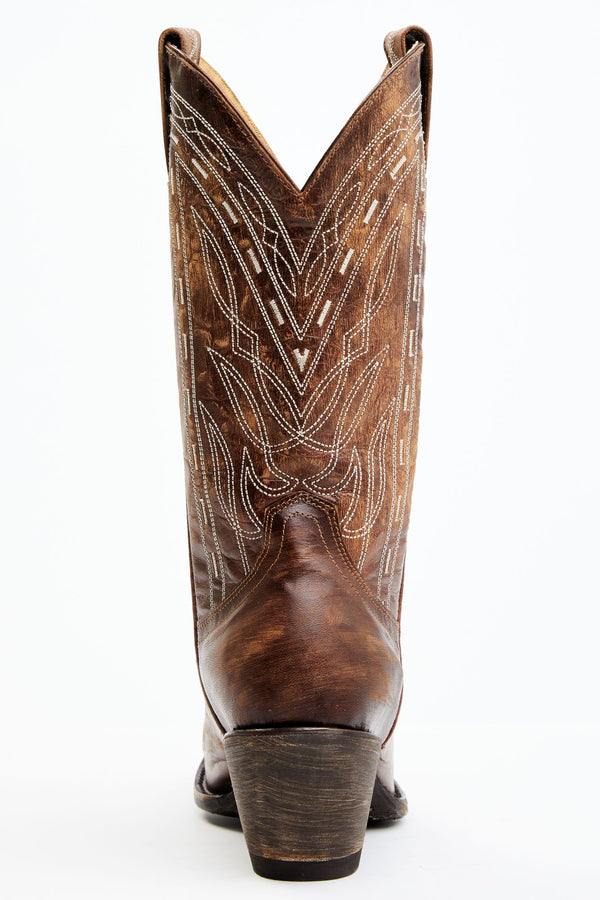 Retro Rock Western Boots - Round Toe - Dark Brown