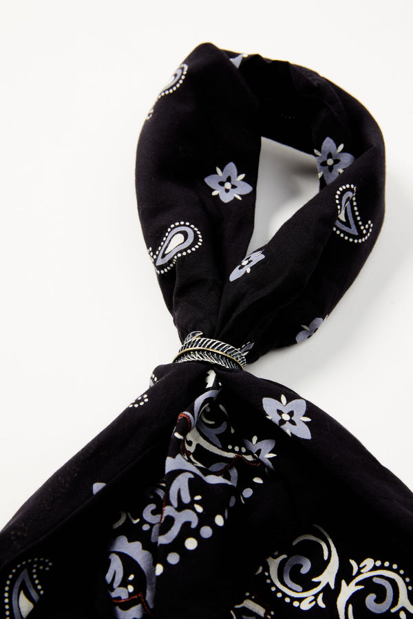 Foxglove Black Bandana Necklace - Black