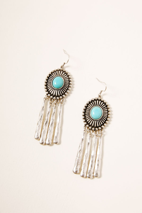 Gimme More Concho Earrings - Silver