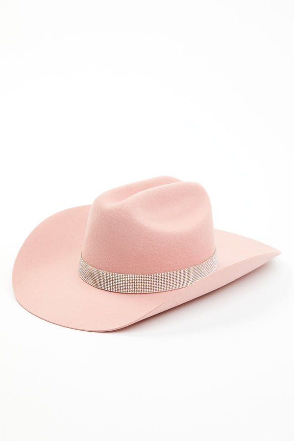 Rosecliff Western Wool & Rhinestone Cowboy Hat - Pink