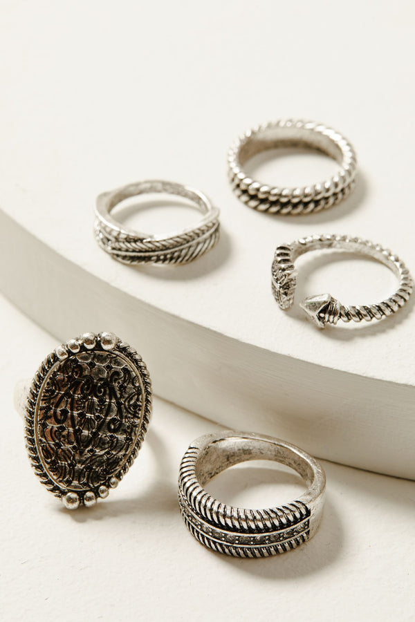 Picadilly 5-piece Ring Set - Silver